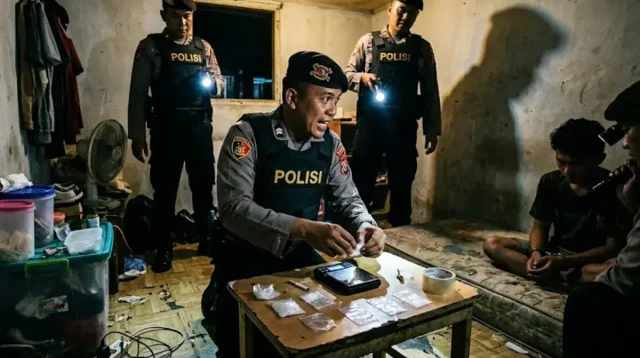 Polisi Ketapang mengungkap jaringan sabu di Delta Pawan. Tiga pelaku ditangkap dan 103 gram sabu diamankan, sementara satu tersangka masih buron. (Ilustrasi)
